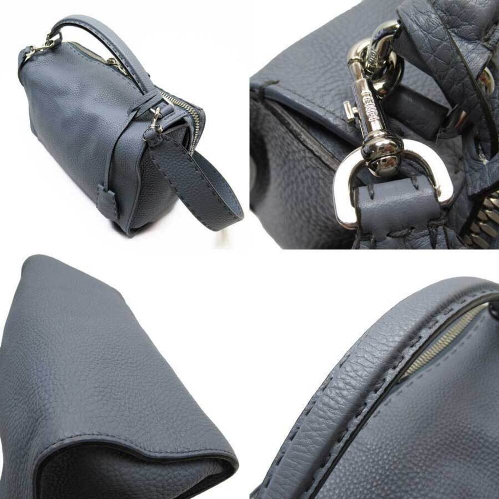 Fendi Handbag Selleria Bag Blue Ray Shoulder Leather